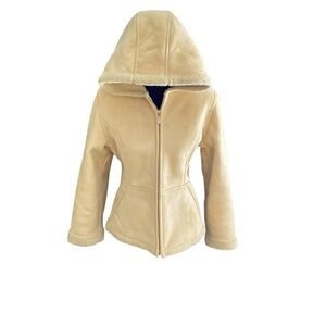 Mudd Cream Teddy Jacket with Hood y2k penny lane